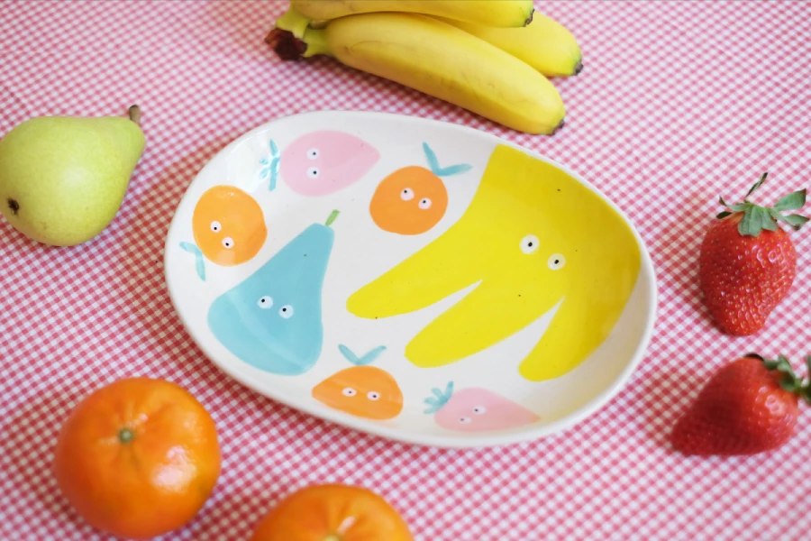 Plato ovalado frutas